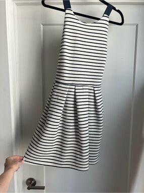 Almost Famous Black and White Striped Skater Dress-Style Skirt